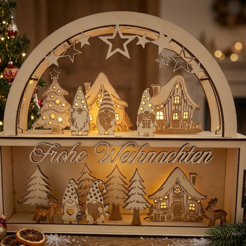 LED-Holz-Lichtbogen „Wichtelwelt“ 